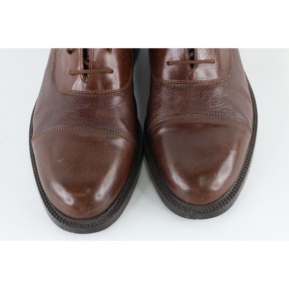 Vintage 90s Mens Size 12 Distressed Leather Toe Cap Ankle Chukka Boots Brown main image 10